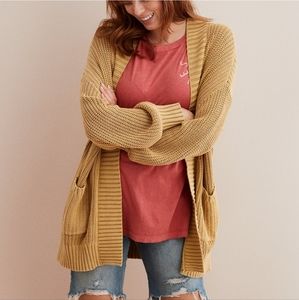 ●SOLD● NWT Women's Aerie Cozy Oversized Bonfire Open Cardigan Sweater - Yellow